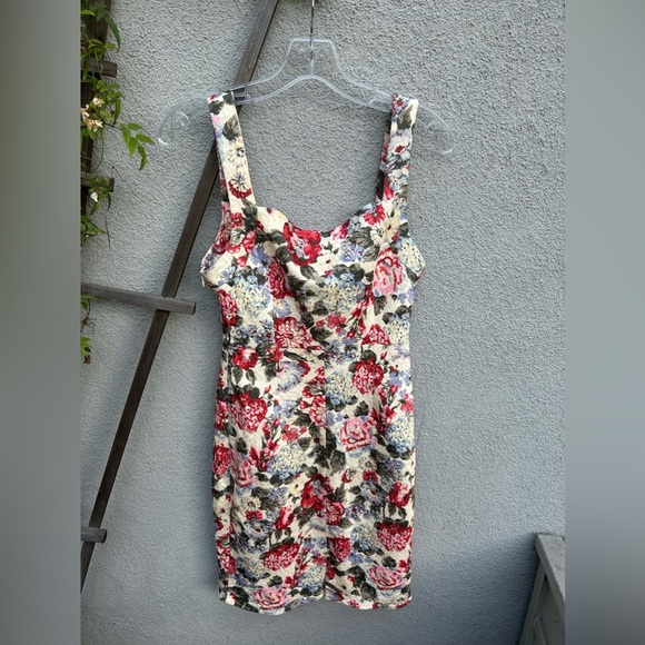 Rouje Floral Print Dress - Red and Cream - Picture 7 of 7